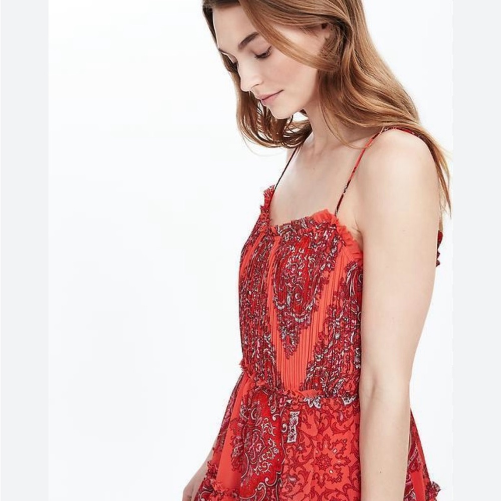 Banana Republic Paisley Strappy Midi Dress SIZE 6 LONG/TALL